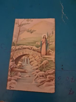 Recordatorio religioso Virgen y Niño