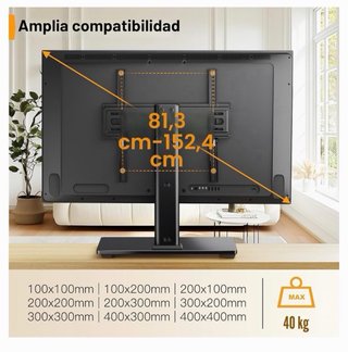 Soporte TV Perlegear Pie Negro.