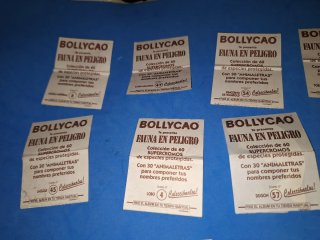 Bollycao Lote 15 Cromos Fauna Peligro Años 80