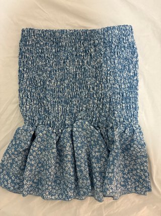 Falda corta Shein floral azul
