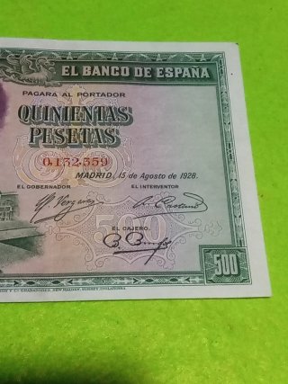 Billete 500 Pesetas Banco de España 1928