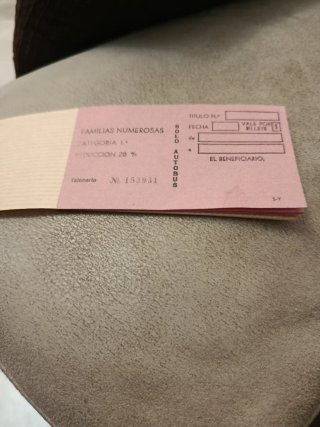 Talón Autobús Familia Numerosa 20%