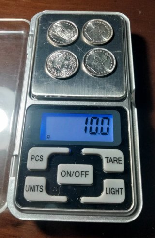 4 MONEDAS 1/2 FRANCO PLATA S/C DE SUIZA DE 1964