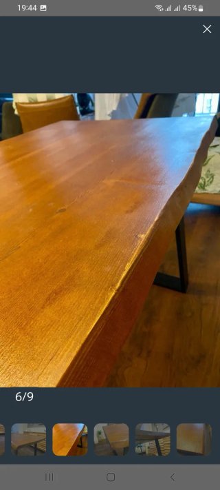 Mesa estilo industrial madera y metal
