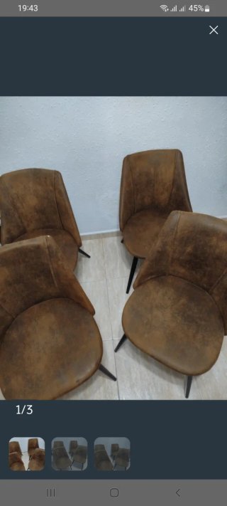 Juego de 4 Sillas Vintage Marrón