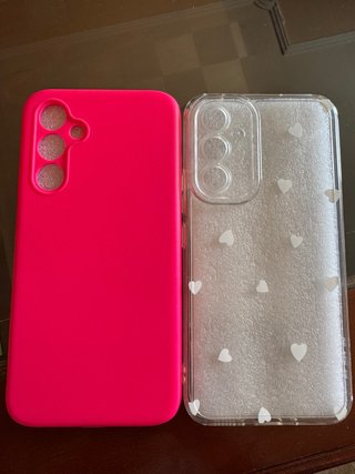 Pack Fundas Samsung A45 Rosa y Transparente