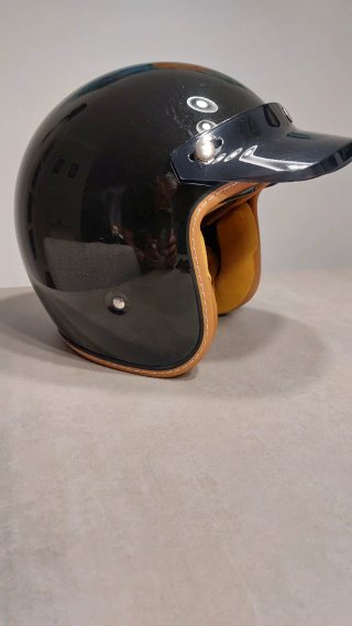 Casco Moto Jet Negro con Visera