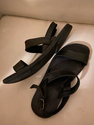 Sandalias de piel negras