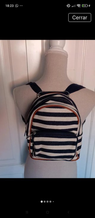 Mochila rayas azules y blancas