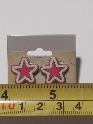 Pendientes Plata Estrella Rosa