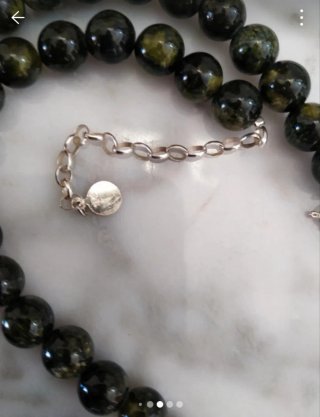 Collar de jade 8 mm con plata 925