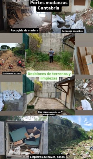 Tierra, césped, hierbas, zarzas y escombros