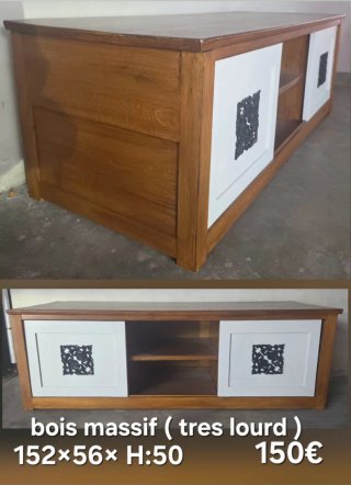 Mueble TV madera maciza (muy pesado)