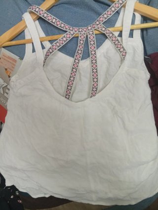 Top blanco estilo tank top talla única