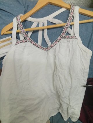Top blanco estilo tank top talla única