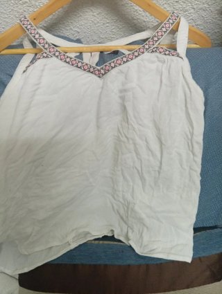 Top blanco estilo tank top talla única