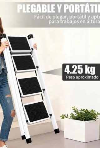 Escalera 4 peldaños plegable