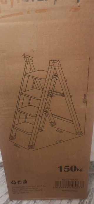 Escalera 4 peldaños plegable