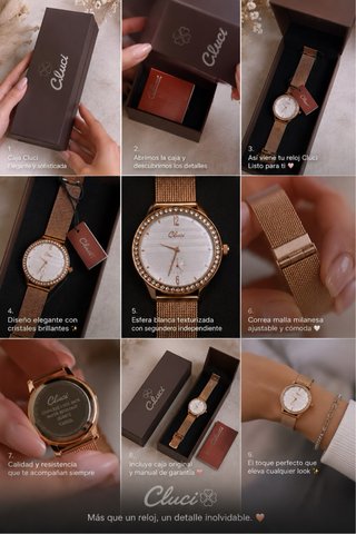 Reloj Cluci Dorado con Bisel Brillante