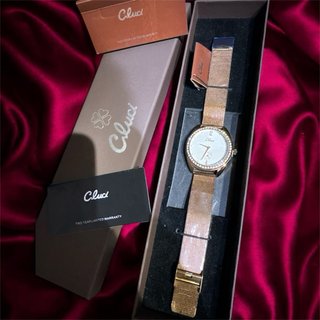 Reloj Cluci Dorado con Bisel Brillante