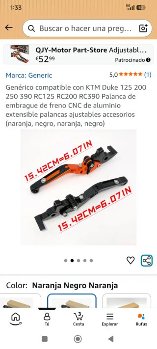 Manetas de moto de aluminio extensibles