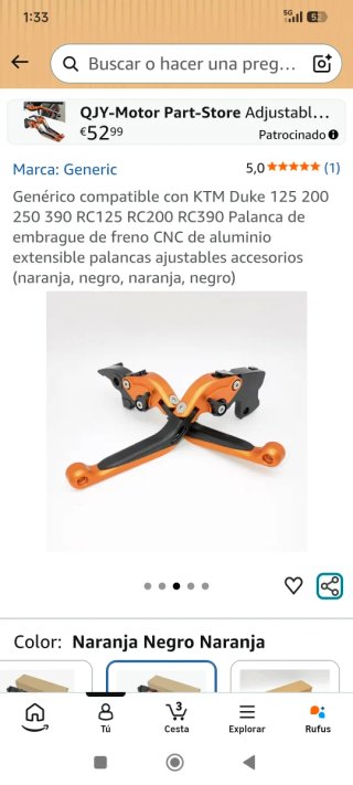Manetas de moto de aluminio extensibles