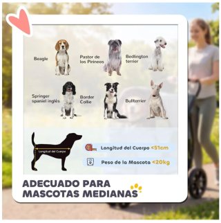 Carrito plegable PawHut gris para Perro Mediano