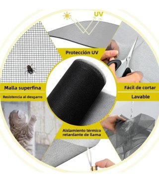 Tela mosquitera magnética para ventanas