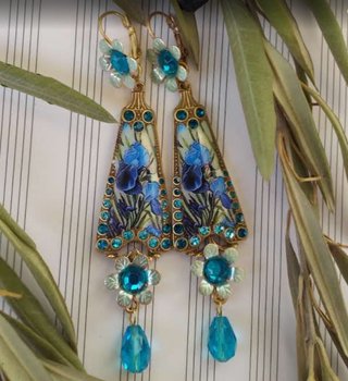 Pendientes Belle Époque Mixtos Azul Dorado