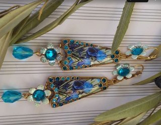 Pendientes Belle Époque Mixtos Azul Dorado