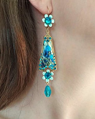 Pendientes Belle Époque Mixtos Azul Dorado