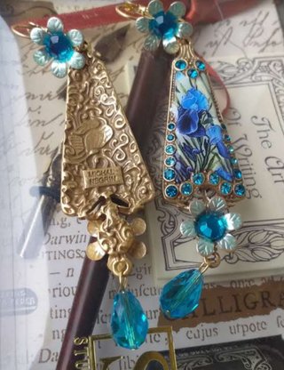 Pendientes Belle Époque Mixtos Azul Dorado