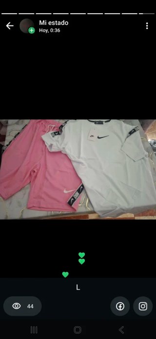 Conjunto Camiseta y Pantalón Corto Rosa