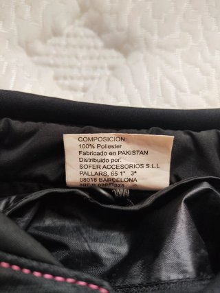Chaqueta Moto Mujer Negra con Detalles Rosas