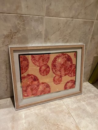 Cuadro Diamond Painting Disco Rosa con Marco