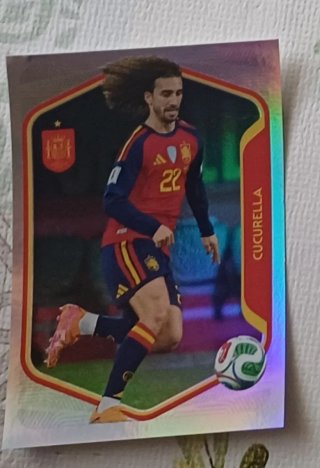 Cromo Futbolista España Cucurella plateado