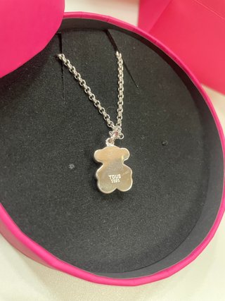 Colgante Oso Tous Negro y Cadena Plata