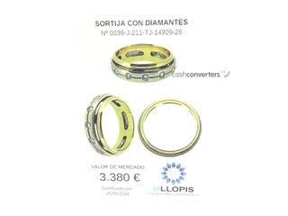 anillo oro 18k con piedra con diamante
