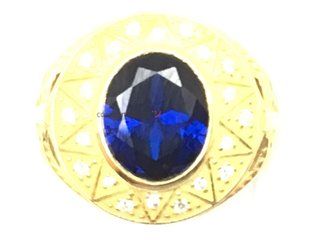 sello oro 18k con piedra con circonita