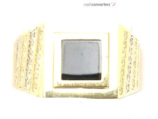 sello oro 18k con piedra con circonita