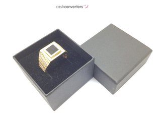 sello oro 18k con piedra con circonita