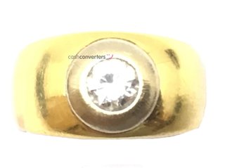 anillo oro 18k con piedra con circonita