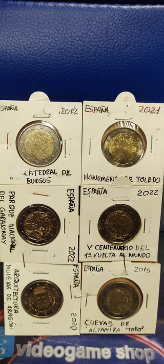 Lote 6 Monedas Conmemorativas, ECU Y Estuche