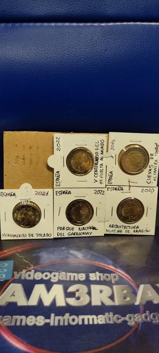 Lote 6 Monedas Conmemorativas, ECU Y Estuche