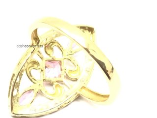 sortija oro 18k con piedra con circonita