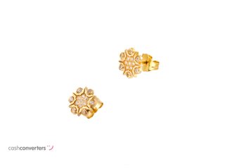 pendientes oro 18k con piedra