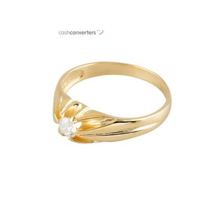 anillo oro 18k con piedra con circonita