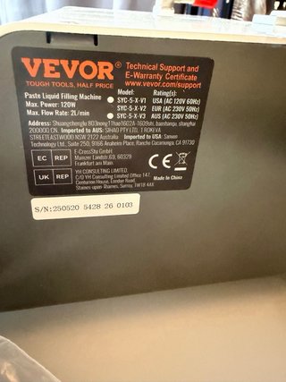 Máquina Llenadora Líquidos/Pasta VEVOR