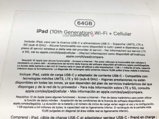 ipad apple ipad (wi-fi+5g) (a2757) (a2777) 64gb (10.2) (10 generacion)