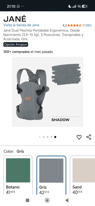 Mochila Porta Bebé Jane 3 Posiciones